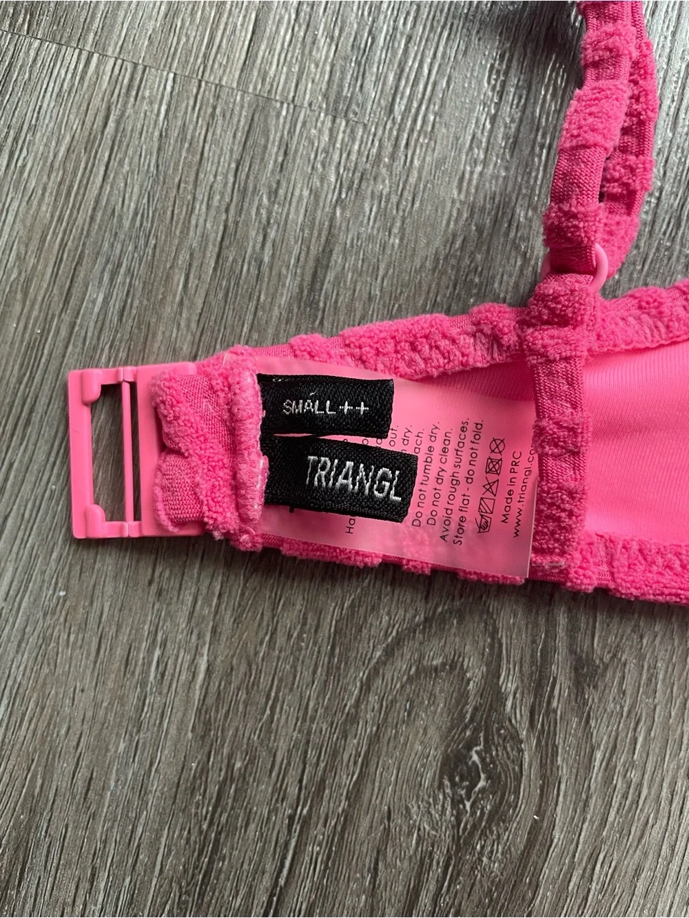 triangl swimwear Hot Pink Textured Bikini Top